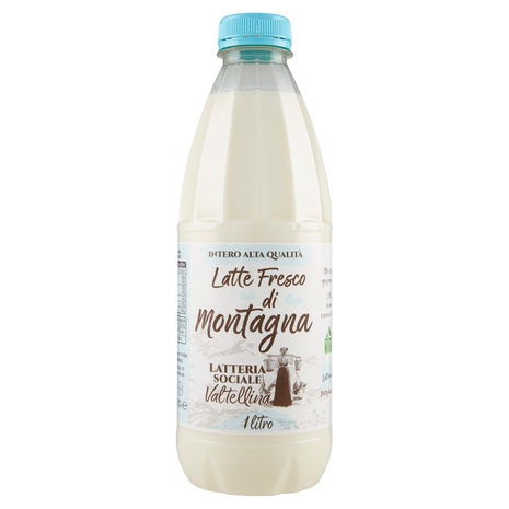 Latte Fresco di Montagna Intero Alta Qualità, 1 l